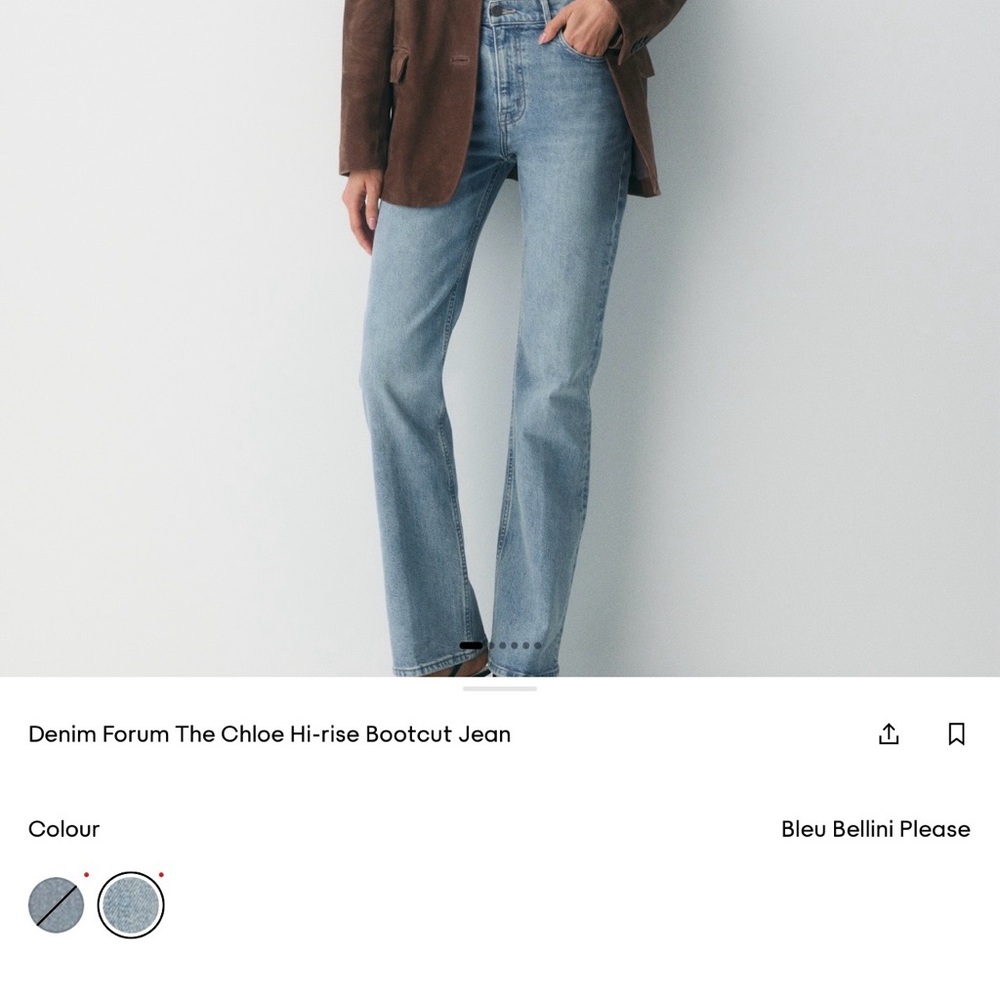 Denim Forum Chloe Hi-Rise Bootcut Jeans in Blue